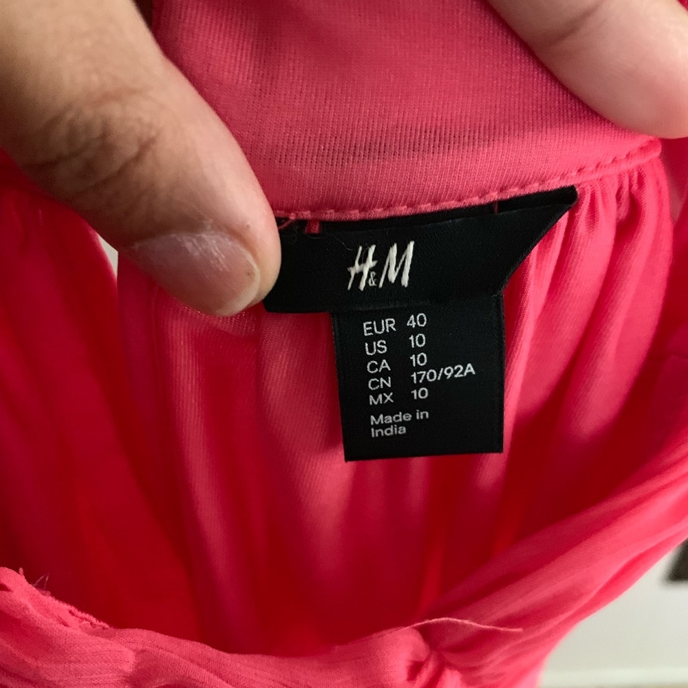 H&M pink halter neck chiffon dress